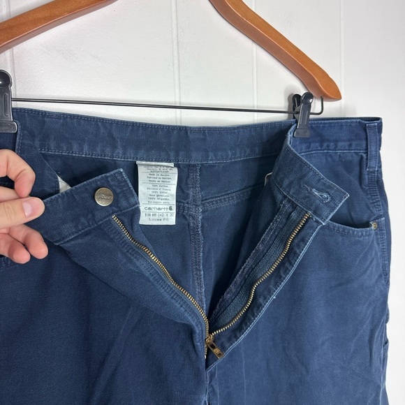 Carhartt B159 Navy Blue Canvas Work Pants Jeans - Picture 5 of 11